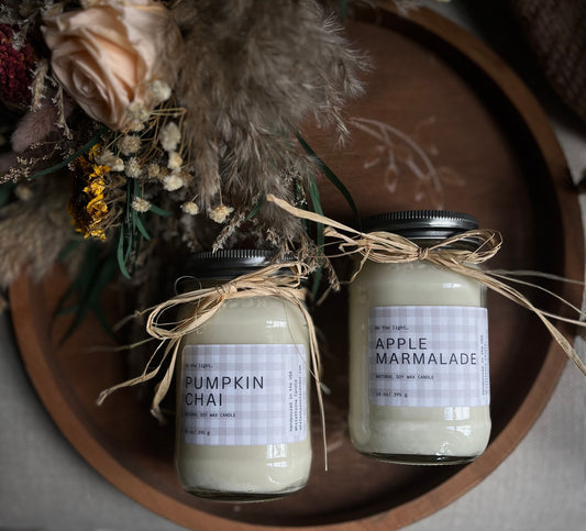 Fall Soy Candles// Pint Mason Jar//Choose your scent