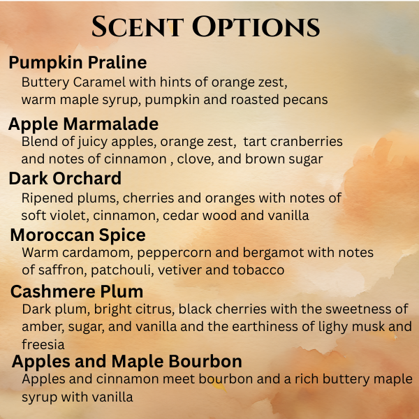 Pumpkin Jar Candle, choose your fall scent